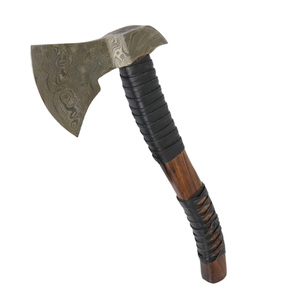 Handmade <b>Axe</b> Damascus Steel Blade Wood <b>Handle</b> With Leather Sheath Outdoor <b>Axe</b> Custom <b>Axe</b> - Product Image 1