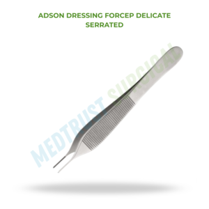 Adson Dressing Forcep Delicate Serrated Standard Size Surgical Dressing Tweezer For Fine Tissue Handling Use - Product Image 2