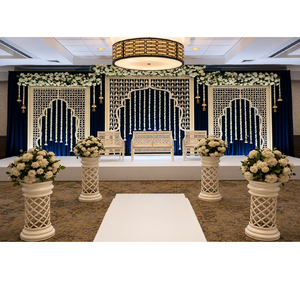 Modern Indian Metal Jali Cut Work <b>Frames</b> Lightweight Customized Size Stage Indo-Western Wedding Lattice <b>Backdrop</b> Decorations - Product Image 1