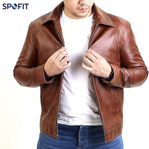 Genuine Leather <b>Jacket</b> Premium Slim Fit Zip Up Casual Motorcycle <b>Biker</b> <b>Jacket</b> OEM Factory Manufacturer Wholesale - Product Image 5