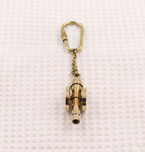 Porte-clés rond en laiton de luxe avec clip et chaîne en métal vintage - Design personnalisable - Product Image 3