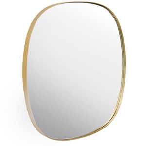 Modern Geometric Wall Mirror Gold Metal Framed Round Decorative Art - Product Image 2