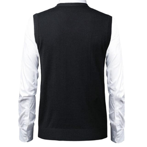 Vente en gros – Nouveauté 2026 – Gilet pull sans manches en cachemire pour homme, col en V, tricoté, épais, design personnalisé, haute qualité - Product Image 2