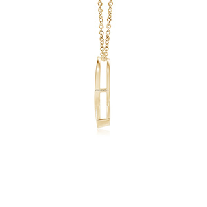 Colgante de Diamantes en Forma de Lazo, Joyería Clásica para Uso Diario, Diamantes Cultivados en Laboratorio con Corte Brillante Redondo, Oro de 10K, 14K, 18K, Plata 925, 935 - Product Image 4