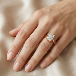 Fine Jewel Four Claw Prong 2CT Emerald Cut VVs1 Moissanite S925 Sterling <b>Silver</b> Signet Wedding Engagement <b>Ring</b> for Women Gift - Product Image 4