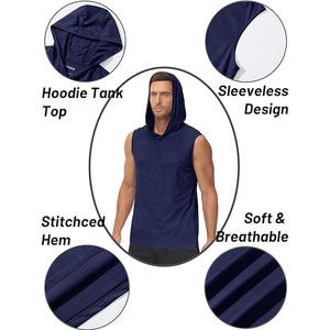 Custom <b>Sleeveless</b> <b>Hoodie</b> Tank Top <b>Mens</b> Gym Vest <b>for</b> Workout Training - Product Image 2