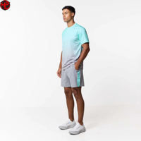 Ensemble de t-shirts dégradés pour hommes, manches courtes, col rond, tee-shirt de sport décontracté, ensemble de survêtement d'été pour hommes, t-shirt et short