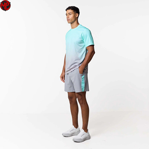 Conjunto de Camiseta y Pantalones Cortos Deportivos para Hombre, Cuello Redondo, Manga Corta, Estilo Casual, para Verano - Product Image 3