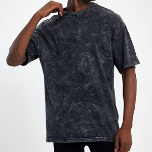 T-shirts décontractés pour hommes, à manches courtes, en tissu respirant et confortable, style délavé, pour usage quotidien, vente en gros, prix abordable - Product Image 1