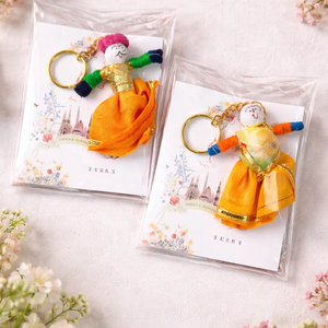 Llaveros de Marionetas Kathputli Tradicionales de Rajastán Hechos a Mano, Recuerdos Culturales Vibrantes, Llaveros Ecológicos Sostenibles - Product Image 1