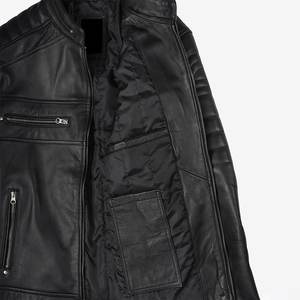 Chaqueta negra con logotipo personalizado al por mayor para hombre, chaquetas de cuero vintage para hombre, chaqueta estilo streetwear, chaqueta de invierno de alta calidad y transpirable - Product Image 6