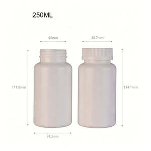 Bouteilles en plastique HDPE, flacon d'emballage en plastique 45-400, finition de col, emballage plastique 250 CC blanc pour produits de santé - Product Image 3