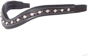 Bandeau en cuir élégant et durable pour cheval, avec quartz fumé profondement incurvé, effet brillant, fabrication de haute qualité, Uttar Pradesh - Product Image 3