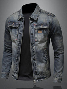 Good Quality Men Denim Jacket Sun Fade Trendy Casual Streetwear Comfortable Stylish Outdoor Winter Jacket High Quality - Product Image 6