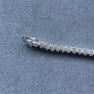 Bracelet à breloques en moissanite plaqué argent 925, perle d'eau douce ronde taille brillant, unisexe, pour hommes, femmes, enfants, style hip-hop, certifié GRA - Product Image 3