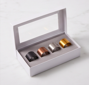 Juego de Anillos para Servilletas Semicirculares de Metal Moderno, 4 Colores, Acabado Mate, Decoración de Mesa para Bodas y Cenas - Product Image 6