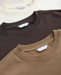 เสื้อยืดคอกลมแขนสั้นทรงปกติสำหรับผู้ชาย ผ้าถักนิตติ้ง 100% ผ้าฝ้าย ป้องกันการยับ - Product Image 2