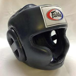 อุปกรณ์ป้องกันศีรษะสำหรับชกมวย Fairtex สีดำแบบกำหนดเอง ทำจากหนังวัวแท้ สำหรับฝึกซ้อม - Product Image 2