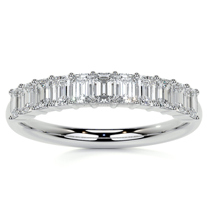 Joyería fina Plata de ley S925 VVS Lab Grown Emerald Cut Diamond Compromiso Boda Anillo Hip Hop Estilo Chapado en oro-Regalo - Product Image 1