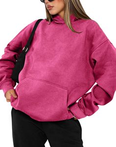 Sudaderas con Capucha para Mujer, Antiencogimiento, Color Rosa Invierno, Manga Regular, Holgadas, al por Mayor, Bordadas, de Alta Calidad, con Logotipo Impreso en la Parte Delantera - Product Image 3