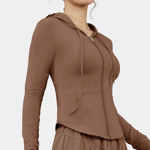 Women Fitness Gym Workout Shirt Nylon Tight Quick Slim Fit Sportswear Running <b>Yoga</b> Top Long Sleeve Zipper Sports <b>Jacket</b> - Product Image 3