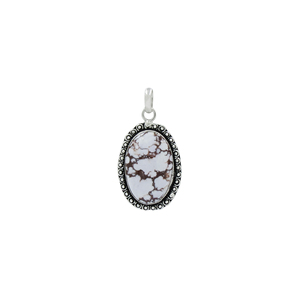 Pendentif ovale en jaspe naturel fait main avec monture en laiton, pierre précieuse plaquée argent, bijou bohème unisexe en gros, breloque sans chaîne - Product Image 1