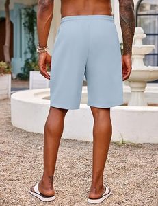 Shorts chino extensibles tissés haut de gamme pour hommes – Décontractés, respirants, taille mi-haute, fermeture boutonnée, logo personnalisé, idéaux pour le golf - Product Image 3
