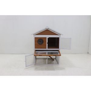 Conigliera in Legno a 2 Piani Impermeabile con Vassoio Estraibile, Gabbia per Piccoli Animali, Casetta per Conigli da Esterno - Product Image 2