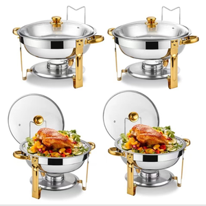 Chauffe-plat classique en acier inoxydable pour buffet d'hôtel, idéal pour maintenir la température des aliments lors d'événements - Product Image 3