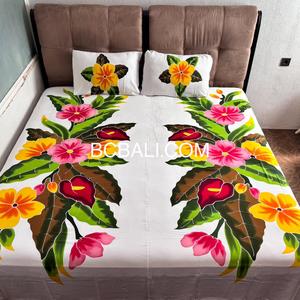 Rayon Bedsheet & 2 <b>Pillow</b> Case Hand Painting Originally by Balinese Artisans - Product Image 4