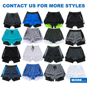 Pantalones cortos de gimnasio para hombre 2 en 1 personalizados con forro de compresión interior | Fabricante de ropa deportiva OEM Pantalones cortos para correr para ejercicio de gimnasio múltiple - Product Image 4