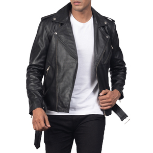 Unisex Black Biker Leather <b>Jacket</b> Asymmetrical Zip Motorcycle Style Slim Fit <b>Winter</b> Coat Windproof <b>Waterproof</b> Eco-Friendly - Product Image 3