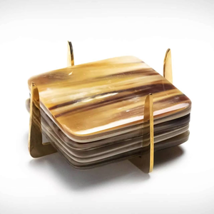 Juego de Posavasos de Cuerno Natural de Grado Excepcional para Hoteles, Restaurantes, Bares, Cafeterías, Hogares, Decoración de Mesa, Protección - Product Image 1