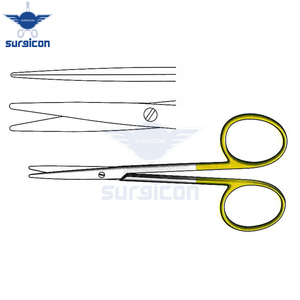 Tijeras Metzenbaum para Bebés de 11.5 cm (4-1/2 Pulgadas), Rectas, de Carburo de Tungsteno TC Dorado, Tijeras Quirúrgicas de Acero Inoxidable de Precisión - Product Image 4