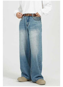 Pantalones Vaqueros Casuales de Algodón Lavado para Hombre, Estilo Retro, Rectos, Oversize, de Moda Urbana, ¡Gran Venta! - Product Image 4