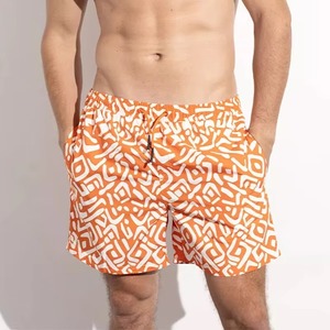 <b>Mens</b> Orange Geometric Swim <b>Trunks</b> Quick Dry Beach Shorts Summer Board Shorts OEM Wholesale Swimwear Trendy <b>Mens</b> Geometric shorts - Product Image 1