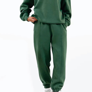 Pantalon de jogging décontracté taille haute pour femme, couleur unie, en coton, confortable, respirant, taille élastique - Product Image 6