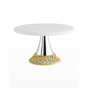 Support à gâteau à un étage en argent, design moderne, moulé à la main, plateau rond à bord festonné pour fruits, cupcakes et desserts - Product Image 6