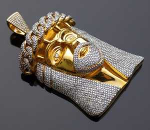 Colgante de Jesús con Corona de Espinas Chapado en Oro, Colgante Religioso de Plata de Ley 925, Joyería Fina, Colgantes y Dijes - Product Image 1