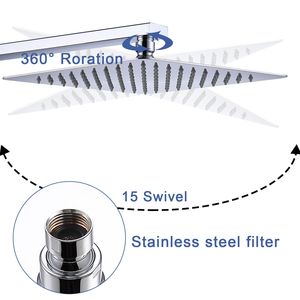 Sistema Doccia Classico Cromato a Parete con Soffione a Pioggia da 12 Pollici e Doccetta - Product Image 6
