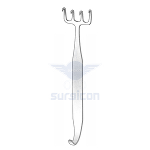 เครื่องมือผ่าตัดแบบยืดหดได้ Freeman Rake Retractor 4 ง่ามคม ขนาดกว้าง 1.5 นิ้ว ยาว 10 ซม. 4 นิ้ว ทำจากสแตนเลสสตีล ใช้ซ้ำได้ - Product Image 1