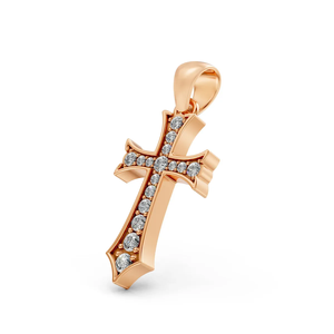 Pendentif Croix en Diamant de Laboratoire 0,21 Carat Certifié IGI D VVS2 Or Jaune 10K Plaqué Rhodium pour Fête Chrétienne et Mariage - Product Image 2