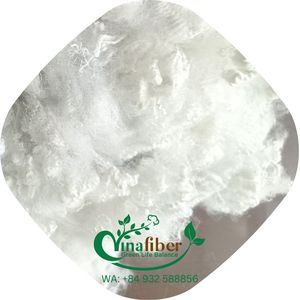 Matelas de haute qualité en fibres courtes de polyester recyclé blanc 6D SD, matière première certifiée GRS, non tissé, filé à la machine - Product Image 6
