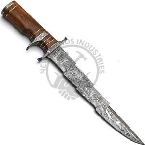 Brand New Custom Handmade 15" Damascus Steel Outdoor <b>Hunting</b> Knife Rose Wood Sub Hilt Handle Sharp Fixed Blade Camping Knife - Product Image 6