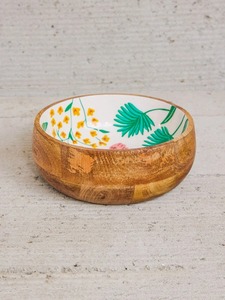Tazón de ensalada de madera premium con estampado de esmalte, tazón de ensalada de madera rústico hecho a mano, vajilla ecológica para servir ensaladas y frutas - Product Image 3