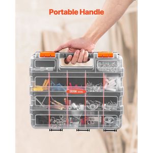 24-Removable Dividers Double Side <b>Tools</b> Organizer <b>Box</b> 34-Compartment Small Parts Organizer PP Hardware Storage <b>Box</b> - Product Image 4