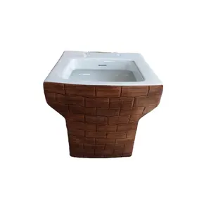 Art designer wooden white double color wall mount wall hung toilet commode seat for bathroom water closet wc sanitary ware