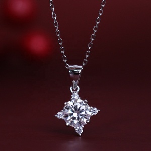Collier pendentif solitaire de luxe en argent 925 avec diamant Moissanite 1,2 carat certifié par un <span class=keywords><strong>testeur</strong></span> de diamants, bijoux pour femme, Destiny Jewellery - Product Image 5