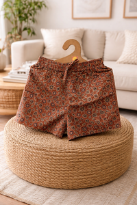 Shorts décontractés en coton pour femmes, style bohème, imprimé décoratif, taille élastique, taille mi-haute, respirant, écologique, tendance été - Product Image 2