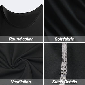 Men's <b>Black</b> Sleeveless <b>Tank</b> <b>Top</b> O-Neck Knitted Quick Dry Sporty Solid Color Workout Wear Fitness Singlet <b>Tank</b> <b>Tops</b> - Product Image 6